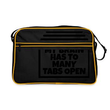 My brain has too many tabs open ;) - Retro Bag - black/gold - Front
