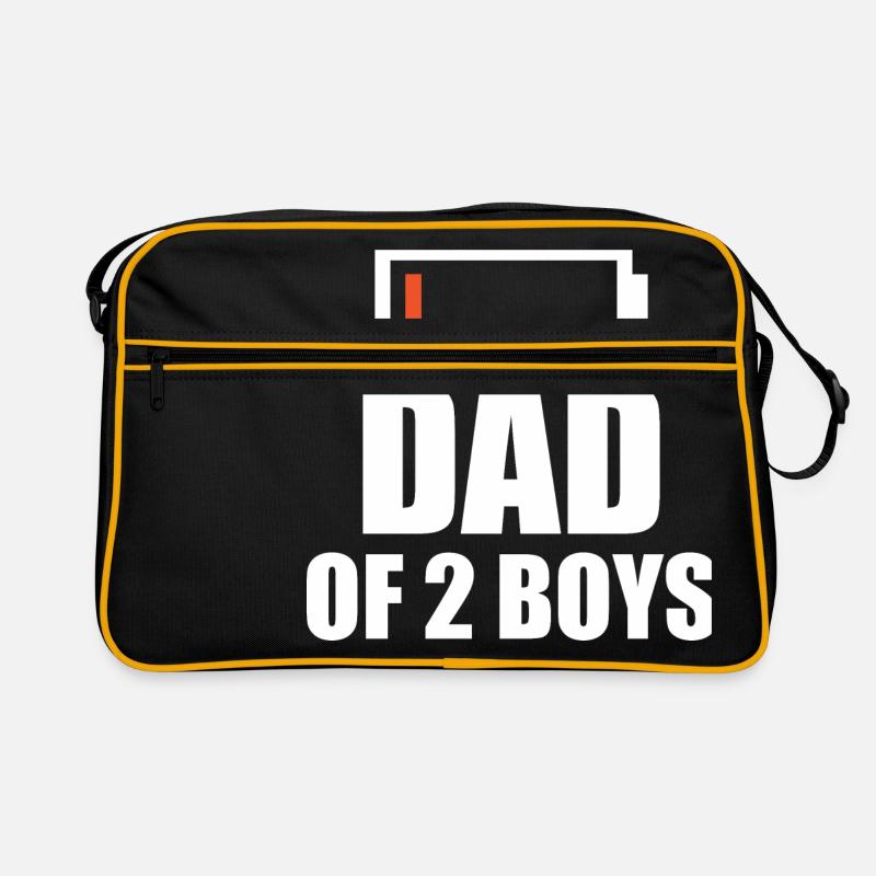 Batterie leer - Vater von 2 Jungs Retro Tasche