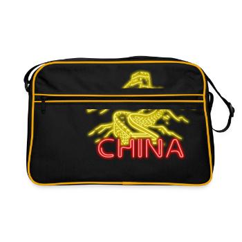 China - Retro Tasche - Schwarz/Gold - Vorne