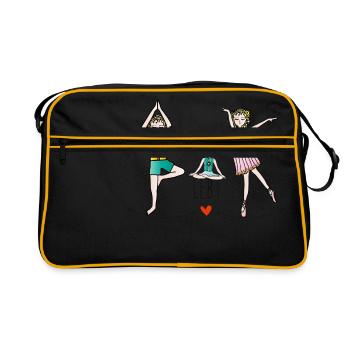 Le gardien du mouvement des enfants - Sac Retro - noir/or - Devant