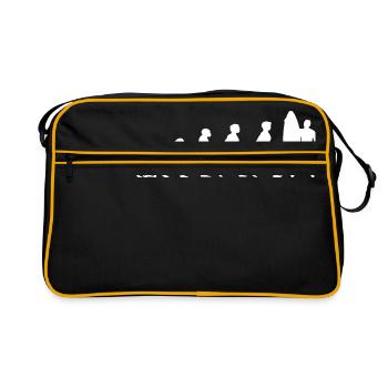 Evolution Surfing Surfer Surfboard Wellenreiten - Retro Tasche - Schwarz/Gold - Vorne