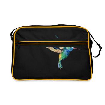 Humming Bird Lovers Bird Watcher Gift Design - Retro Bag - black/gold - Front