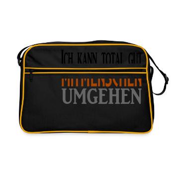 Traiter avec les gens - dire cool - Sac Retro - noir/or - Devant
