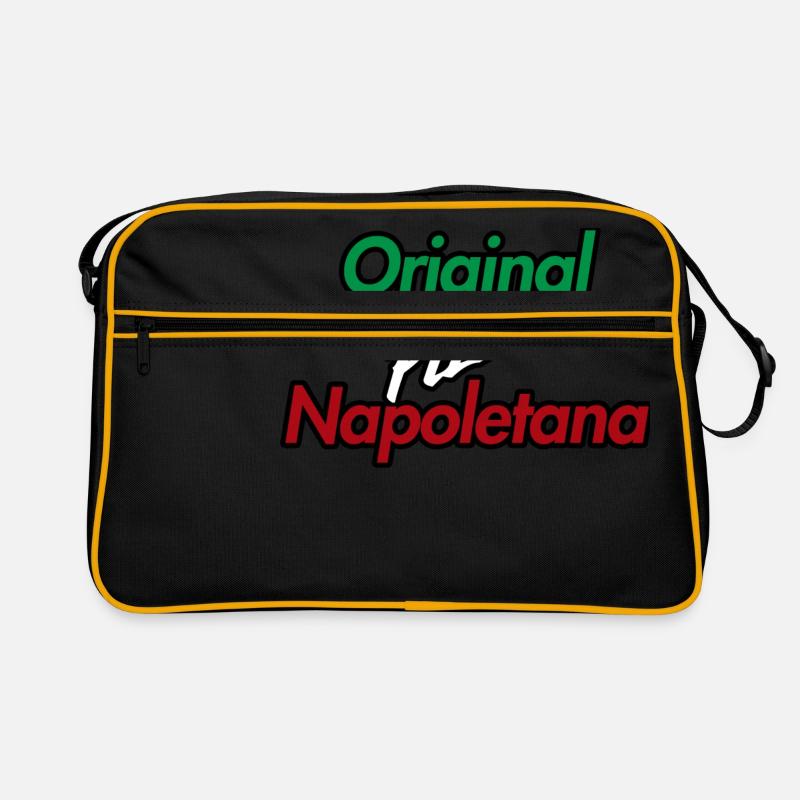 original pizza napoletana - Retro Tasche - Schwarz/Gold