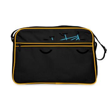 Tandem bike bicycle blue - Retro Bag - black/gold - Front