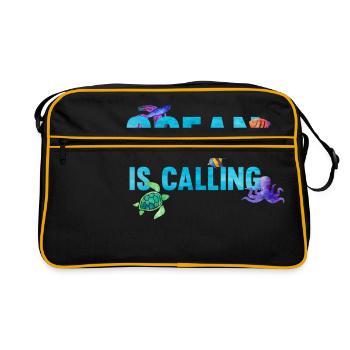 Ocean is calling - Retro Bag - black/gold - Front