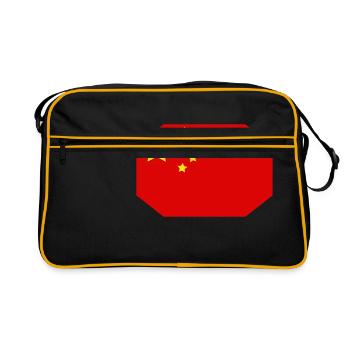 Drapeau de la Chine - Sac Retro - noir/or - Devant