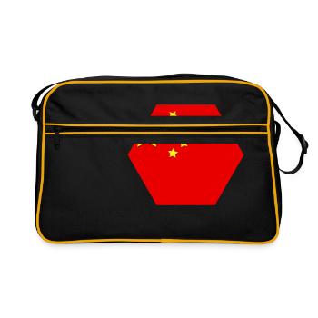 Drapeau de la Chine - Sac Retro - noir/or - Devant