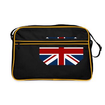 Drapeau de la Grande-Bretagne - Sac Retro - noir/or - Devant