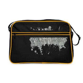 non scholae sed vitae discimus - Retro Tasche - Schwarz/Gold - Vorne