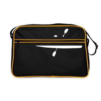 Canoë-kayak, canot, aviron, bateau, chaloupe, sports nautiques - Sac Retro - noir/or - Devant