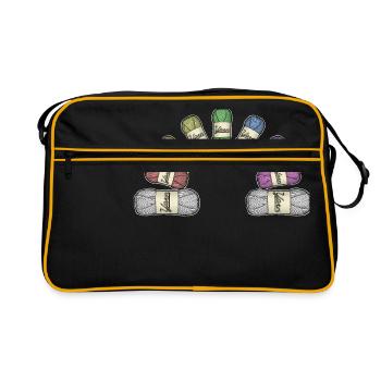 Rainbow or yarn - Retro Bag - black/gold - Front