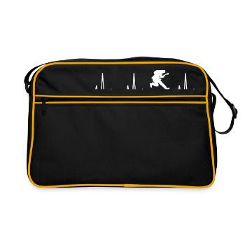 Battements de coeur ECG Egitarre Guitariste Rock musiciens - Sac Retro - noir/or - Devant