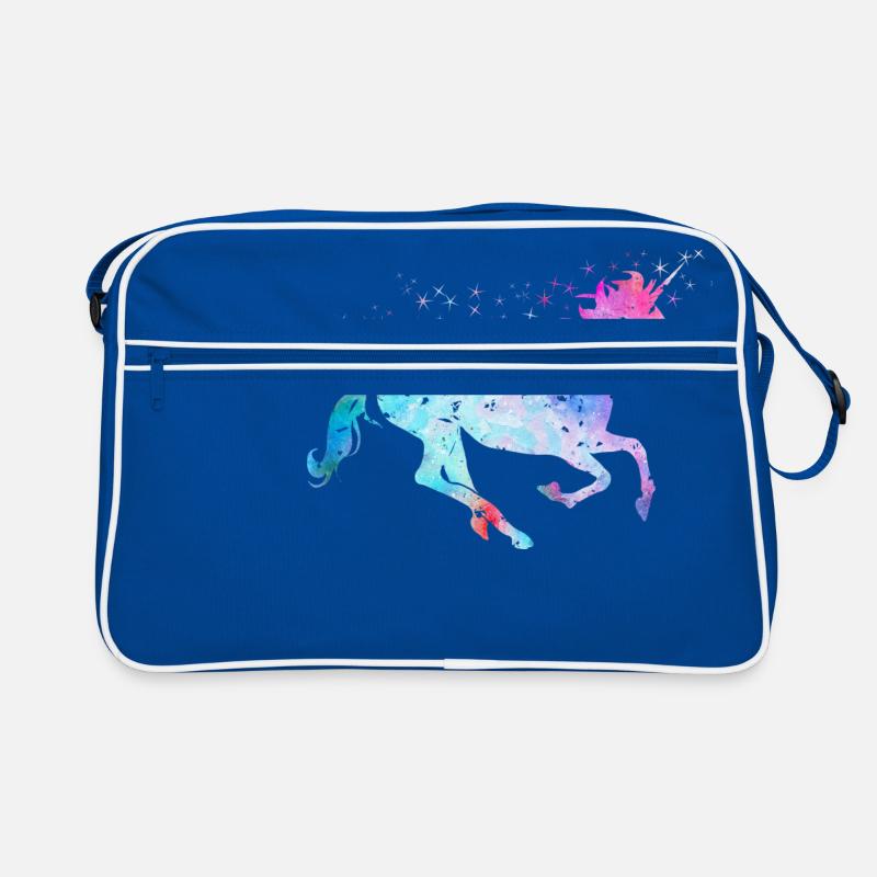 Einhorn mit Glitzer Retro Tasche