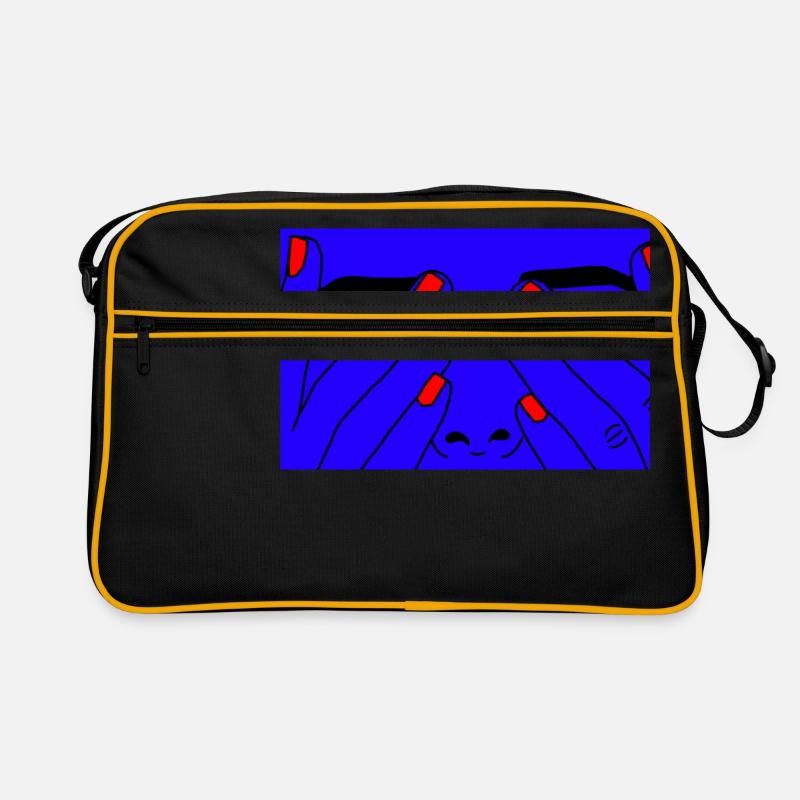 Face blue Retro Tasche