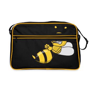 Drôle d'abeilles frelons insectes - Sac Retro - noir/or - Devant