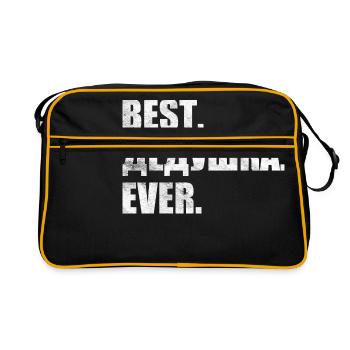 Best. Дедушка. ever. лучший. дедушка. навсегда. - Retro Bag - black/gold - Front