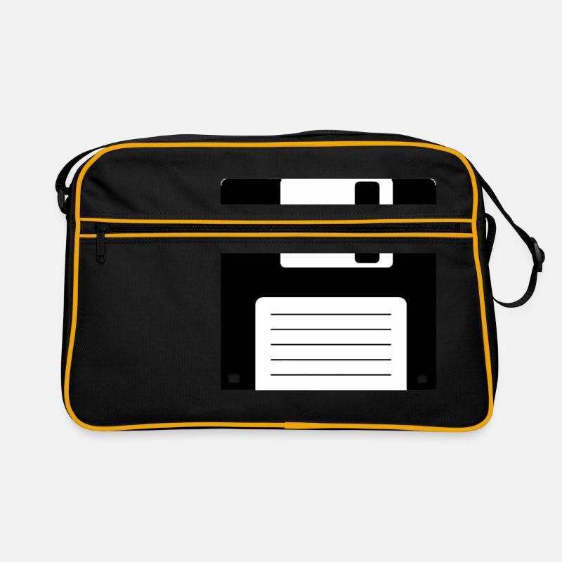 Floppy Diskette Old School Retro Computer Design - Retro Tasche - Schwarz/Gold