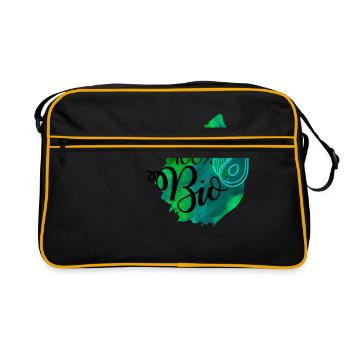 Idée de cadeau de végétarien végétarien - Sac Retro - noir/or - Devant