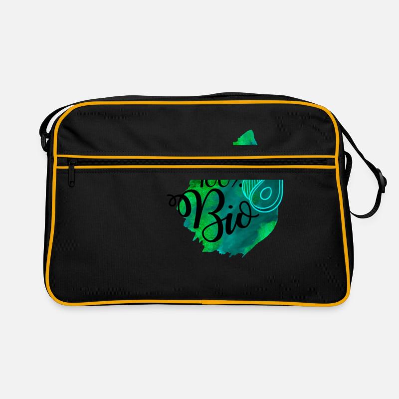 Veganer Vegetarier Tierschutz Geschenkidee - Retro Tasche - Schwarz/Gold