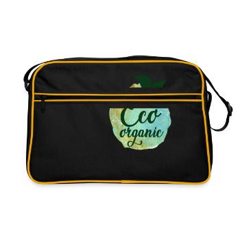 Idée de cadeau de végétarien végétarien - Sac Retro - noir/or - Devant