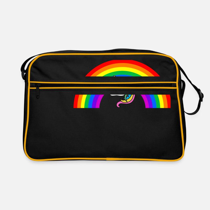 Regenbogen Einhorn Retro Tasche