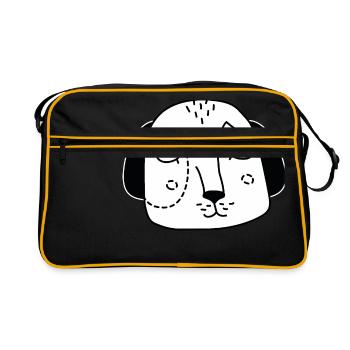 Tête de chien visage de chien - Sac Retro - noir/or - Devant