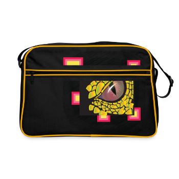 Dragon Dragon Écailles Oeil dragon DeNtaille Fantasy - Sac Retro - noir/or - Devant