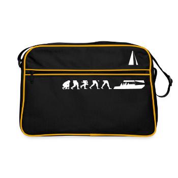 Evolution sailing sailboat sailing ship - Retro Bag - black/gold - Front