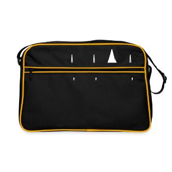 Heartbeat ECG sailing sailboat sailing ship - Retro Bag - black/gold - Front