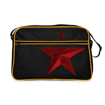 Red star dark worn old - gift idea - Retro Bag - black/gold - Front