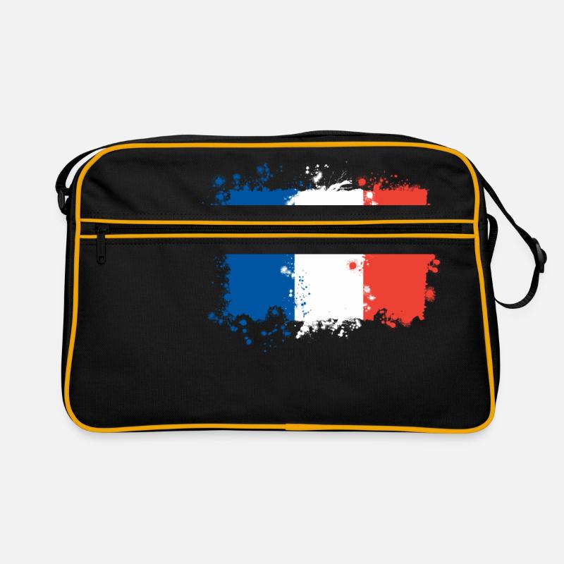 Frankreich flagge - Retro Tasche - Schwarz/Gold