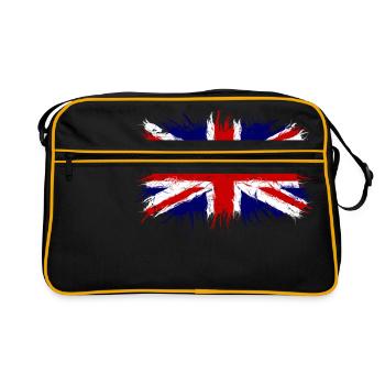 Drapeau de la Grande-Bretagne, drapeau de l'Angleterre, Grande-Bretagne - Sac Retro - noir/or - Devant