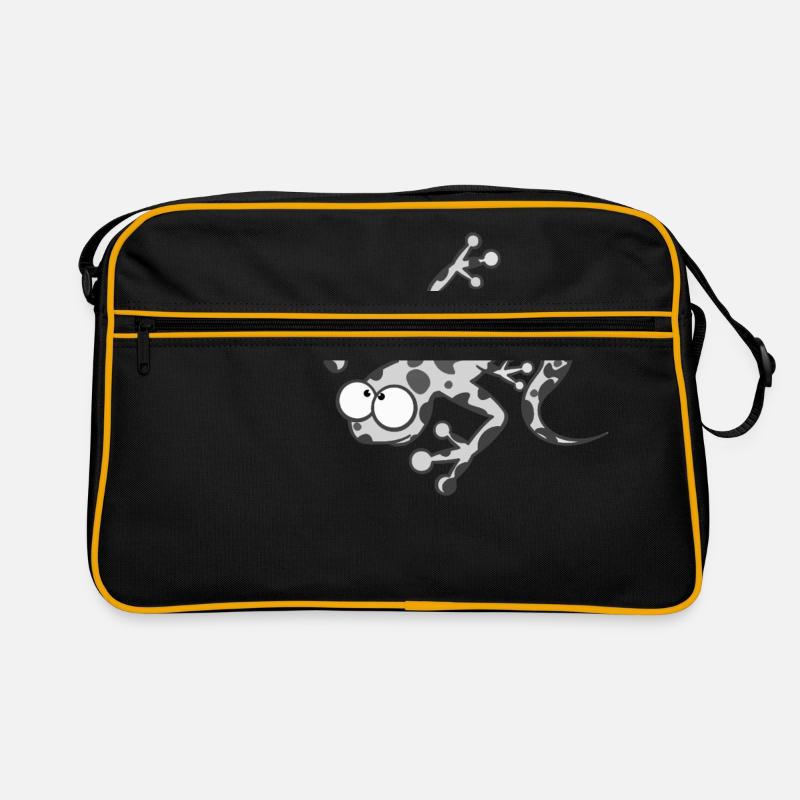 Eidechse - Retro Tasche - Schwarz/Gold