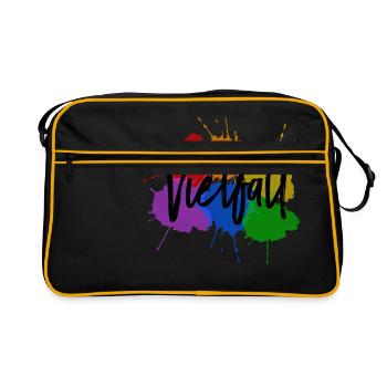 Variété LGBT Gay Pride éclabousse de couleur - Sac Retro - noir/or - Devant