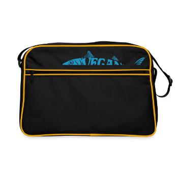 Veganer Vegetarier Tierschutz Geschenkidee - Retro Tasche - Schwarz/Gold - Vorne
