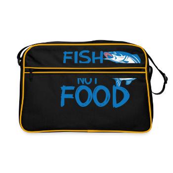 Idée de cadeau de végétarien végétarien - Sac Retro - noir/or - Devant
