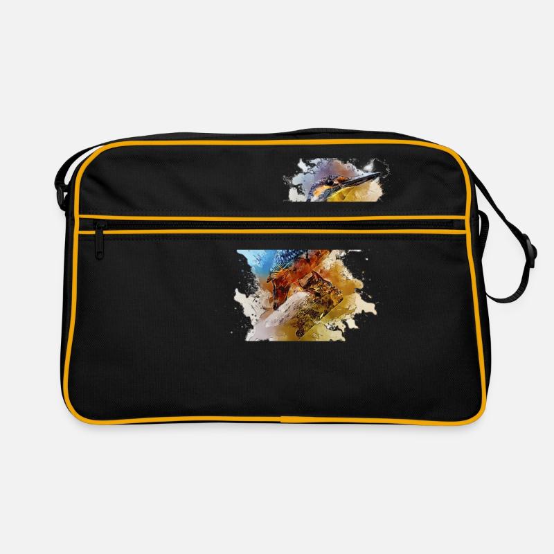 Oiseau - Sac Retro - noir/or