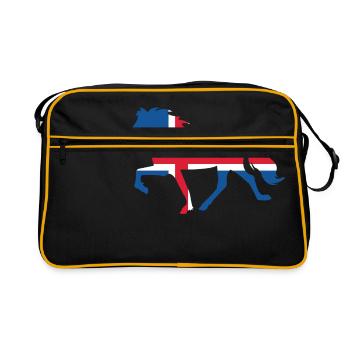 Töltende Islandais avec drapeau islandais - Sac Retro - noir/or - Devant