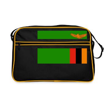 Zambia Flagg - Retro Bag - black/gold - Front