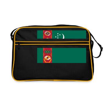 Drapeau du Turkménistan - Sac Retro - noir/or - Devant