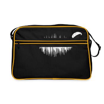 Herzfrequenz Frequenz Paragleiter Paragleiten - Retro Tasche - Schwarz/Gold - Vorne
