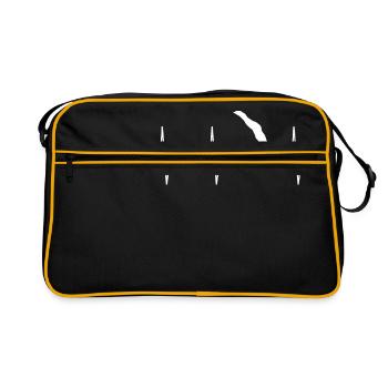 Heartbeat ECG diving divers water sports - Retro Bag - black/gold - Front
