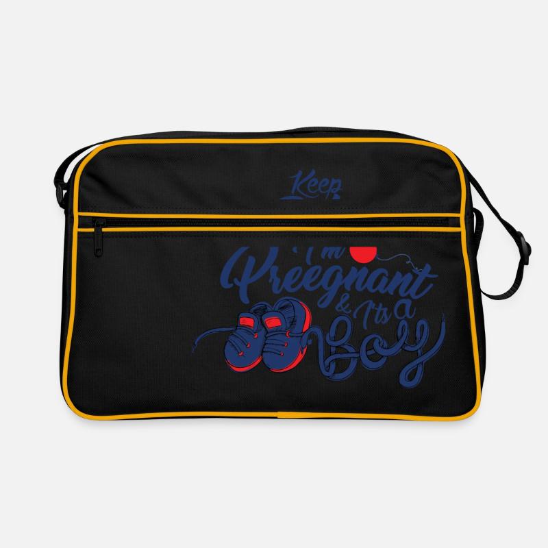 schwanger Baby Kind geboren Geburt Geschenkidee Retro Tasche