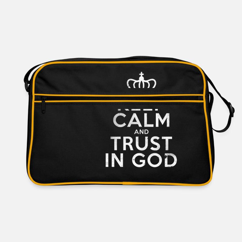 Keep Calm And Trust In God Shirt Geschenk Gott Retro Tasche