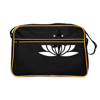 Namaste lotus flower / gift idea - Retro Bag - black/gold - Front