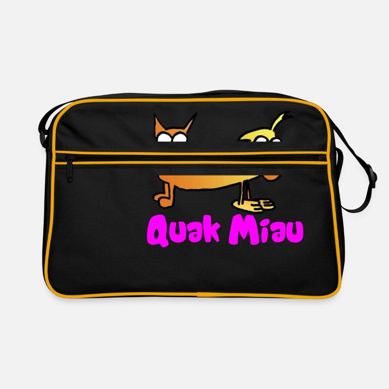 Quak Miau - Retro Tasche - Schwarz/Gold