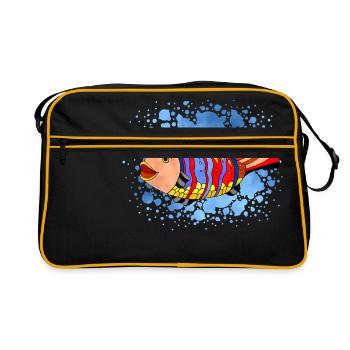 poisson - Sac Retro - noir/or - Devant