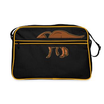 Dinosaure dinosaure primitif dinosaure herbivore - Sac Retro - noir/or - Devant