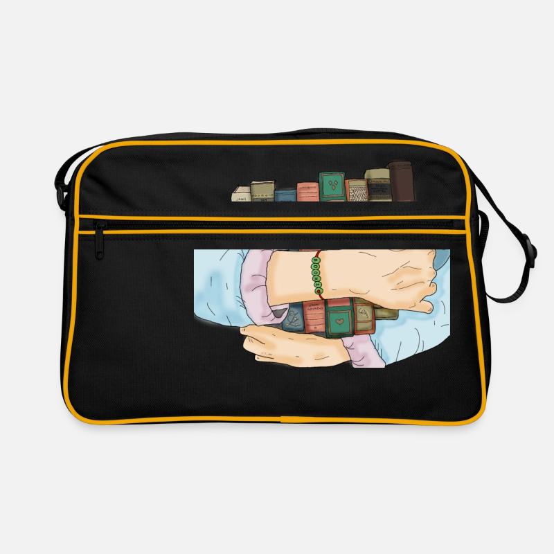 Buch, Bücher - Retro Tasche - Schwarz/Gold